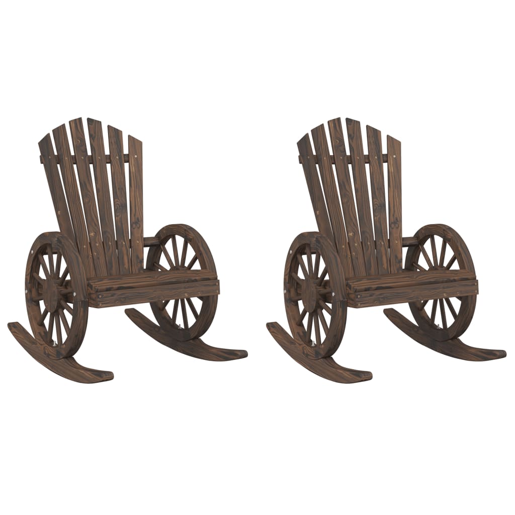 vidaXL Krzesła bujane Adirondack, 2 szt., lite drewno jodłowe