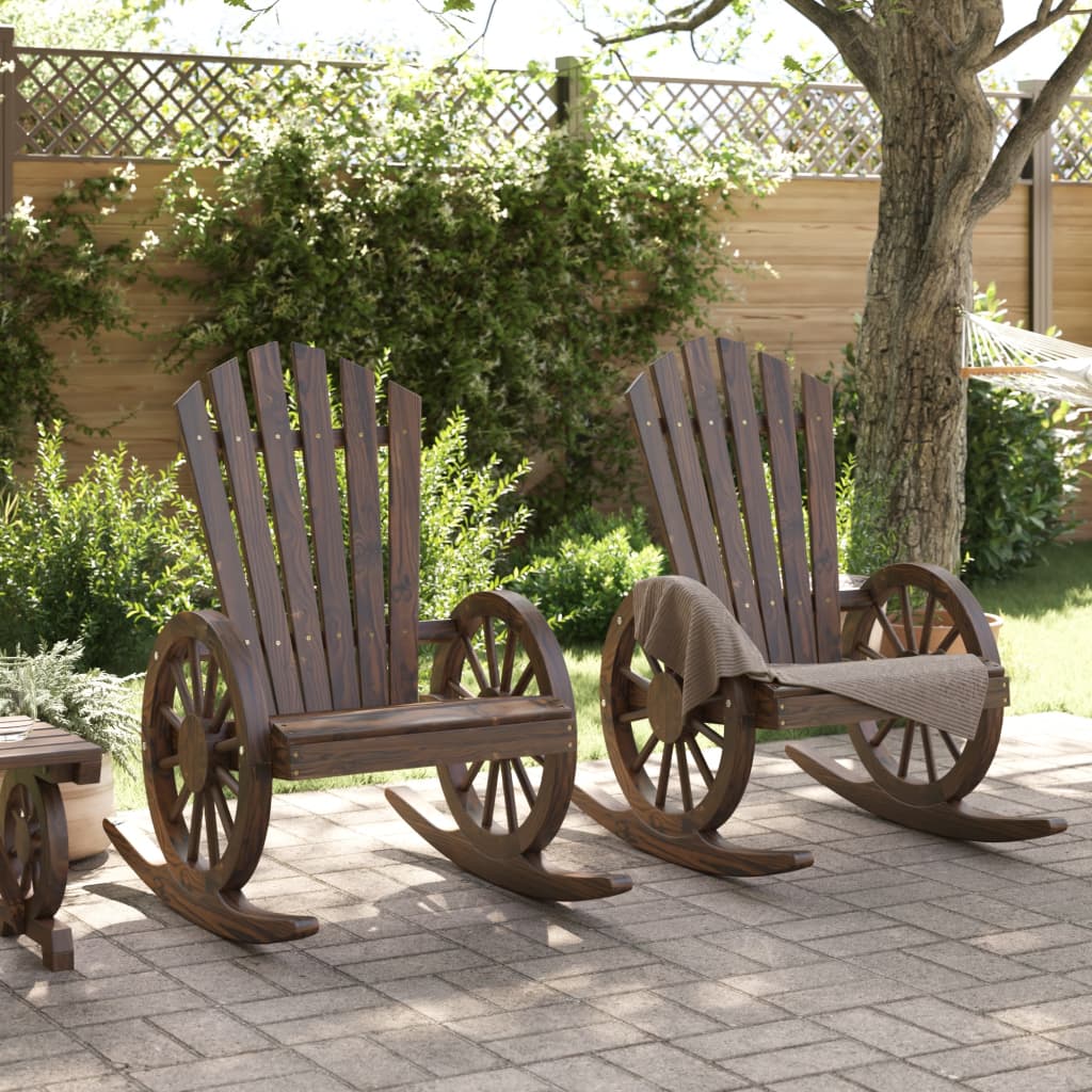vidaXL Krzesła bujane Adirondack, 2 szt., lite drewno jodłowe