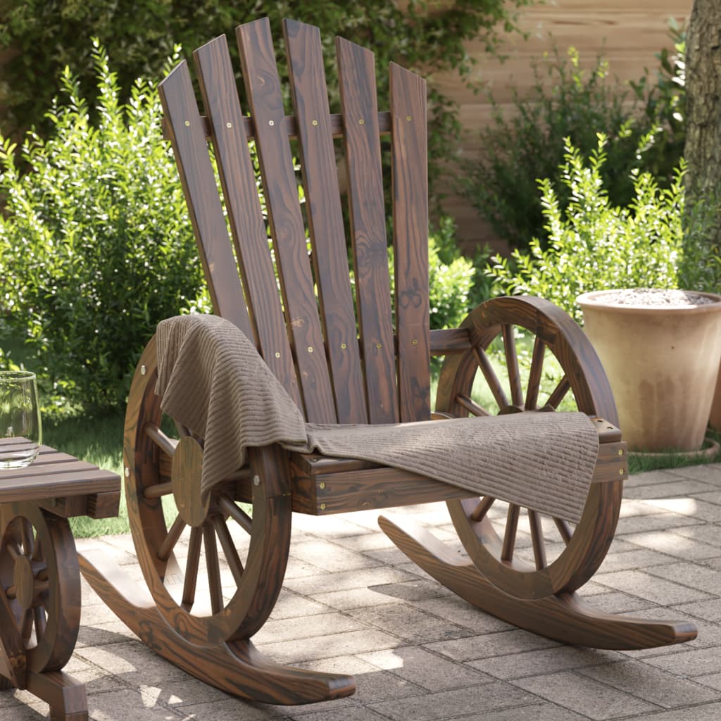 vidaXL Krzesła bujane Adirondack, 2 szt., lite drewno jodłowe