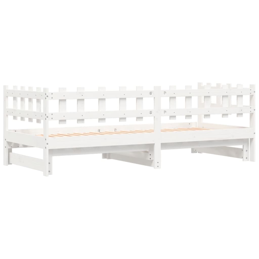 vidaXL Łóżko rozsuwane, białe, 2x(80x200) cm, lite drewno sosnowe