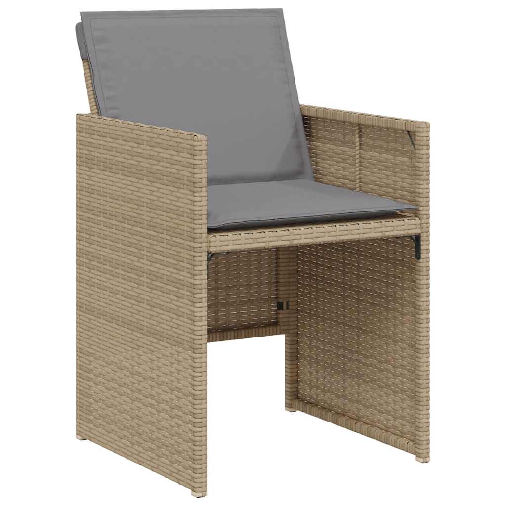 vidaXL 3-cz. zestaw mebli bistro z poduszkami, mieszany beż, rattan PE