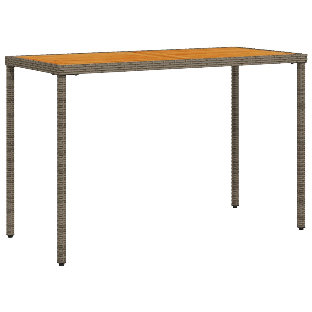 vidaXL Stół ogrodowy z akacjowym blatem, szary, 115x54x74 cm