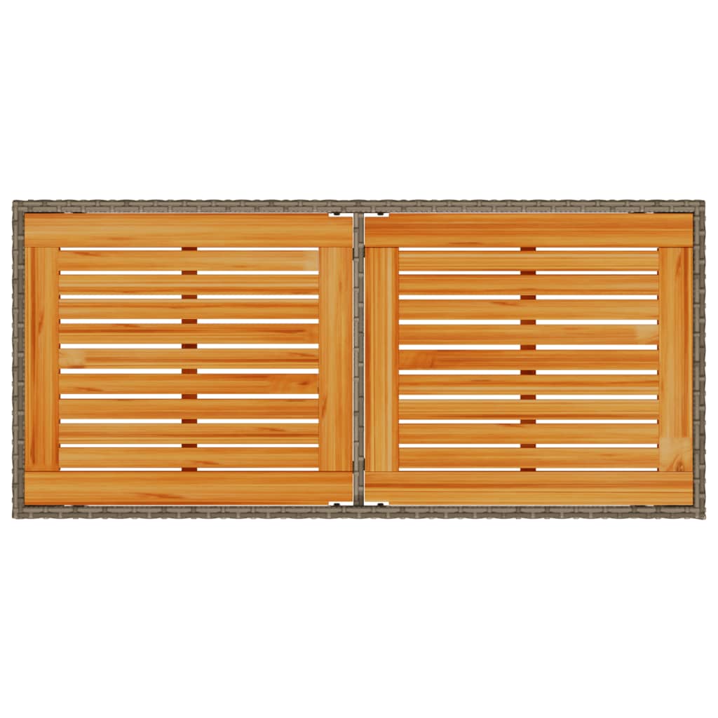 vidaXL Stół ogrodowy z akacjowym blatem, szary, 115x54x74 cm