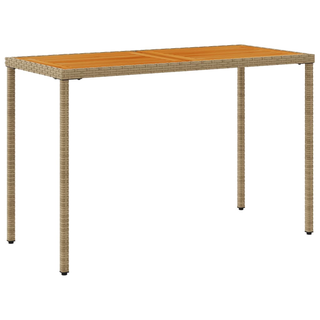 vidaXL Stół ogrodowy z akacjowym blatem, beżowy, 115x54x74 cm