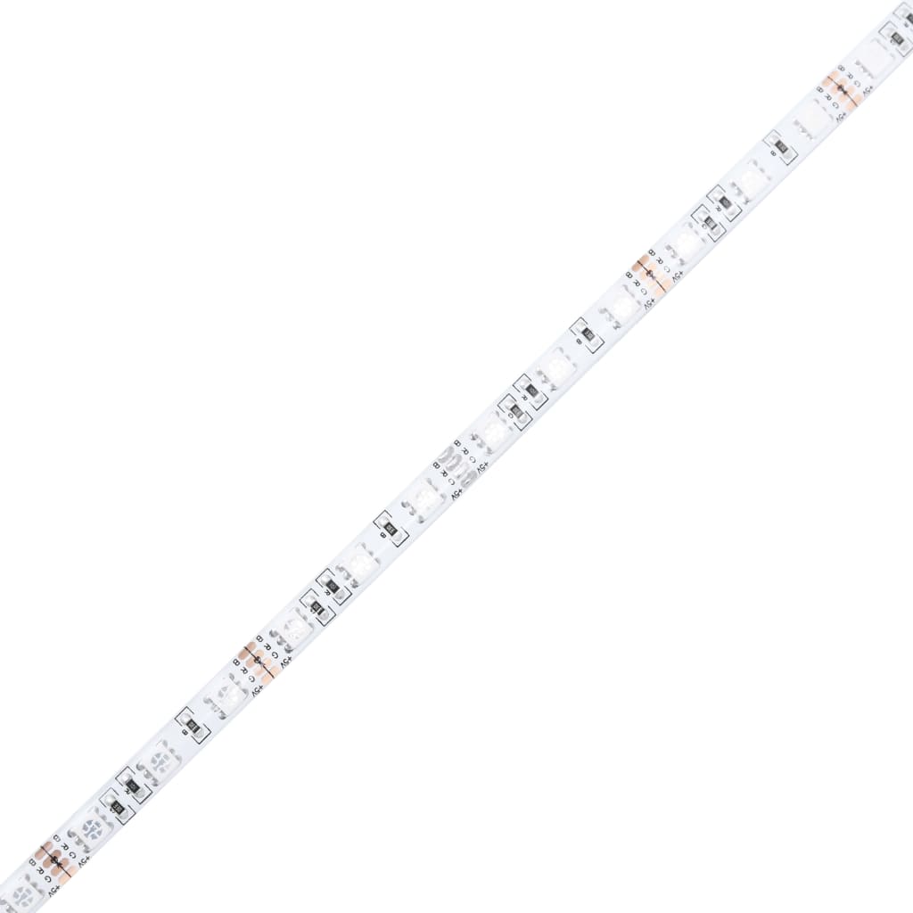 vidaXL Rama łóżka z wezgłowiem i LED, biała, 90x200 cm