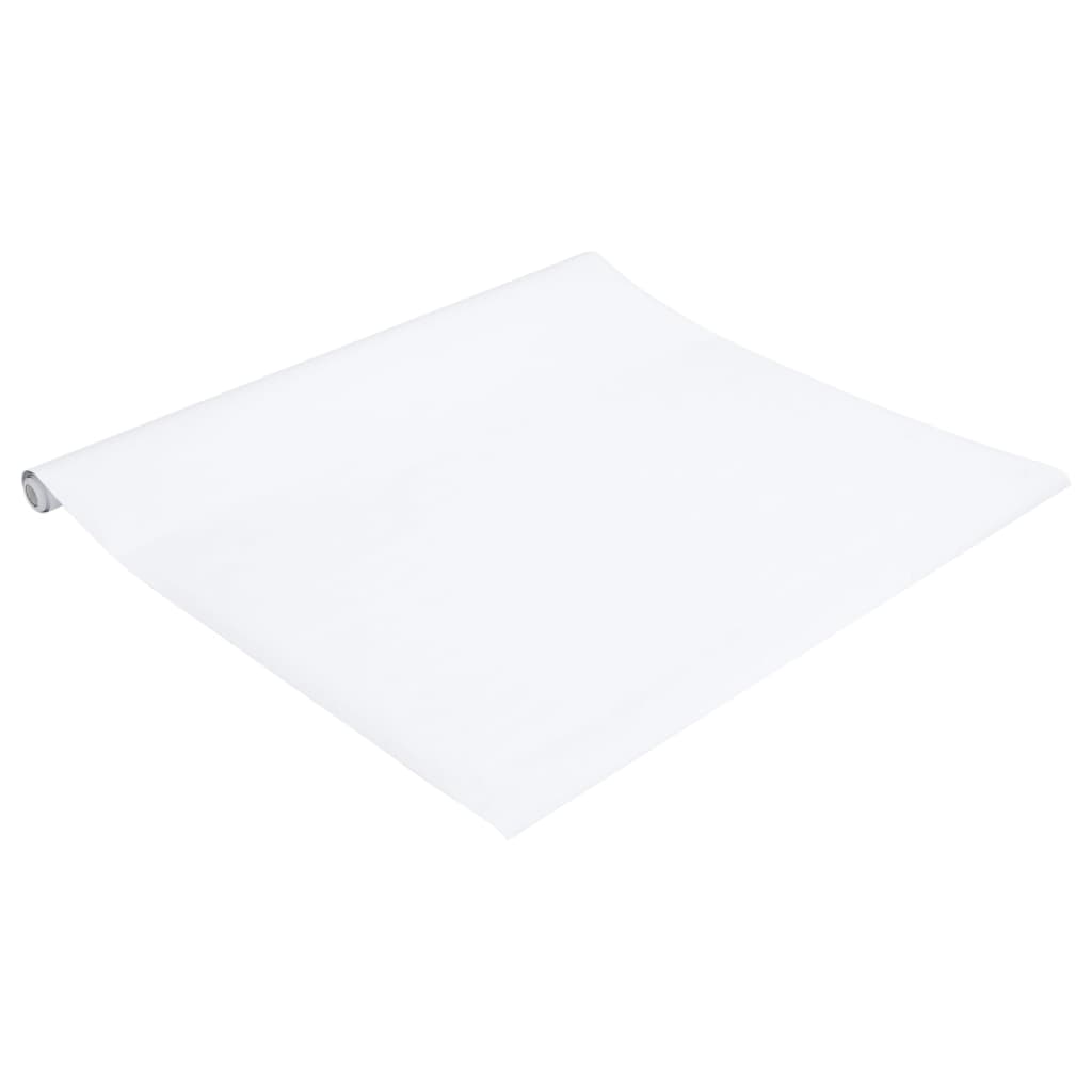 vidaXL Naklejka na meble samoprzylepna matowa biała 90x500 cm PVC