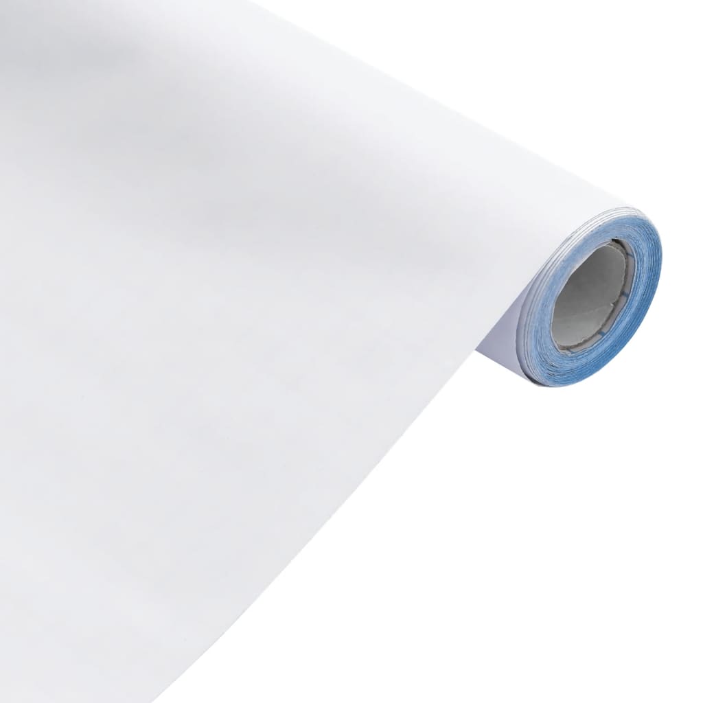 vidaXL Naklejka na meble samoprzylepna matowa biała 90x500 cm PVC