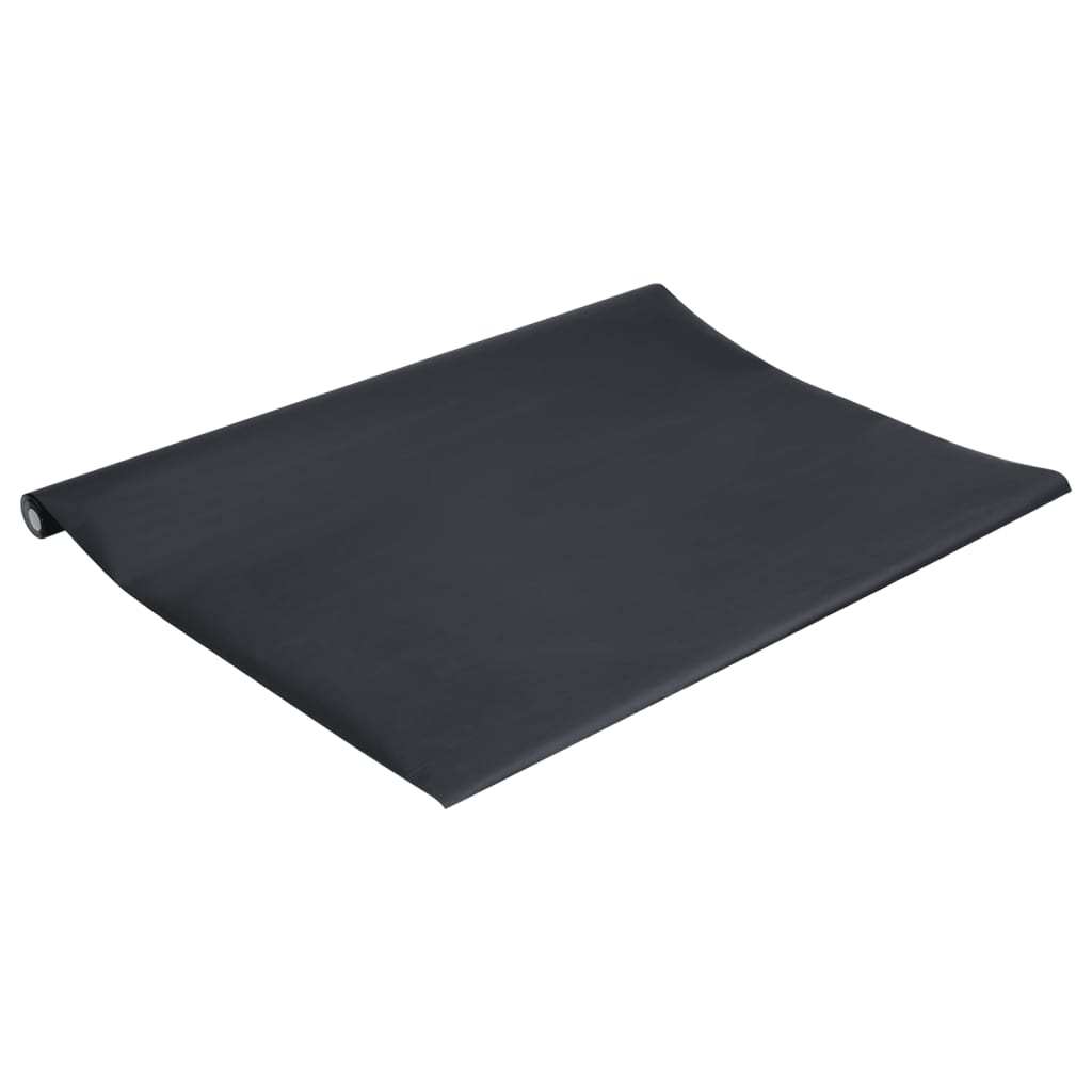 vidaXL Naklejka na meble samoprzylepna matowa czarna 90x500 cm PVC