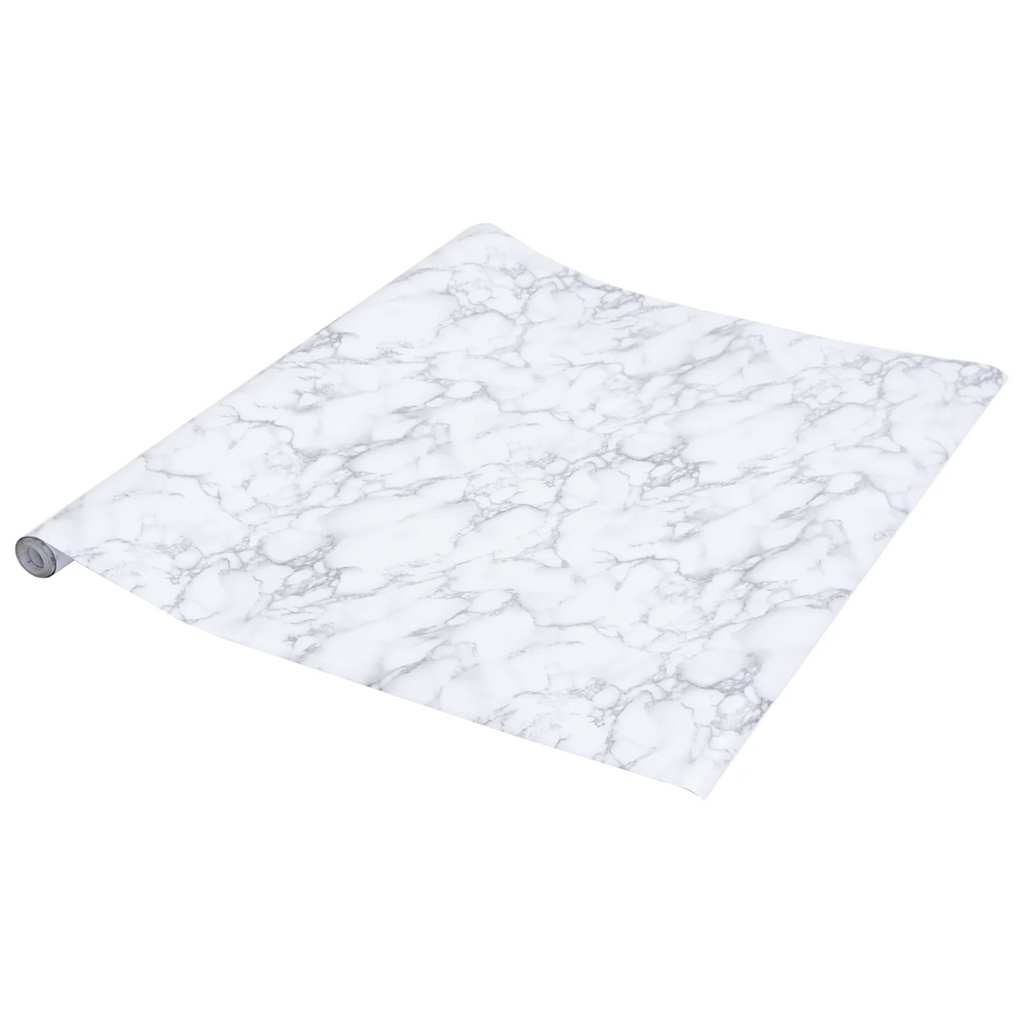 vidaXL Samoprzylepna okleina meblowa, marmurowa biel, 90x500 cm, PVC