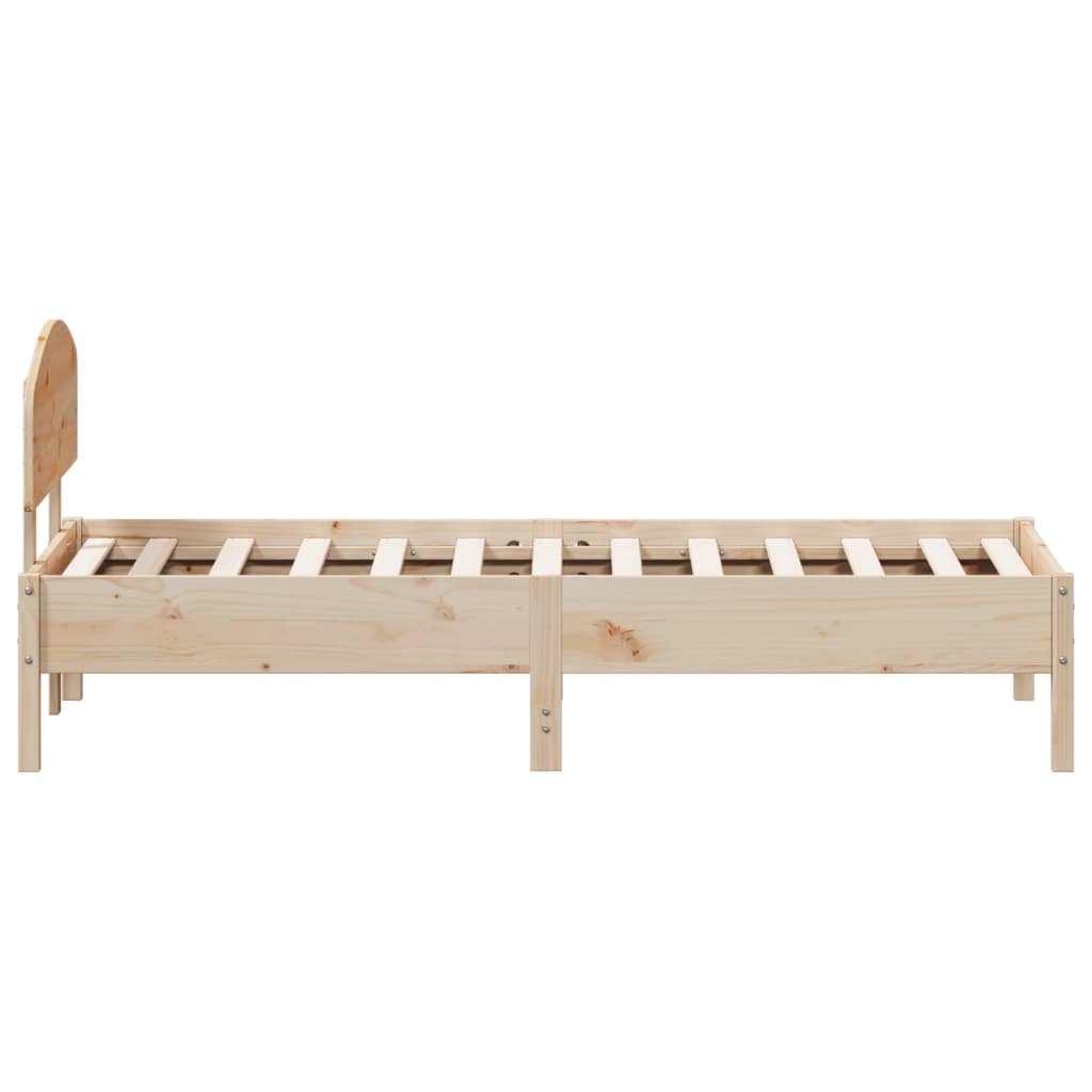 vidaXL Rama łóżka bez materaca, 75x190 cm, lite drewno sosnowe