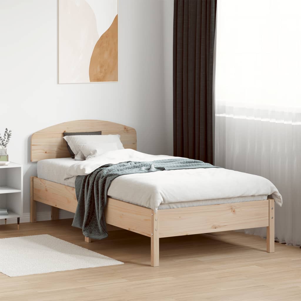 vidaXL Rama łóżka bez materaca, 75x190 cm, lite drewno sosnowe