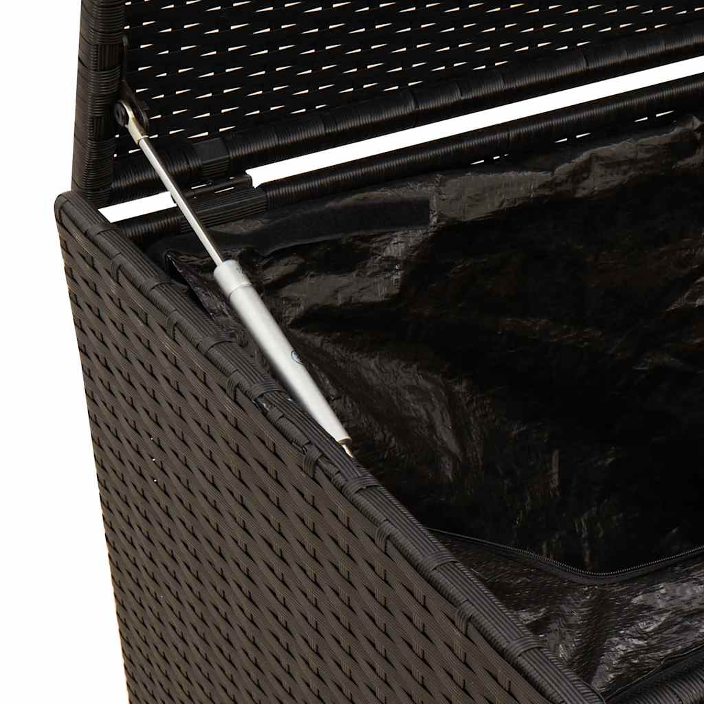 vidaXL Skrzynia ogrodowa, czarna, 283L, polirattan