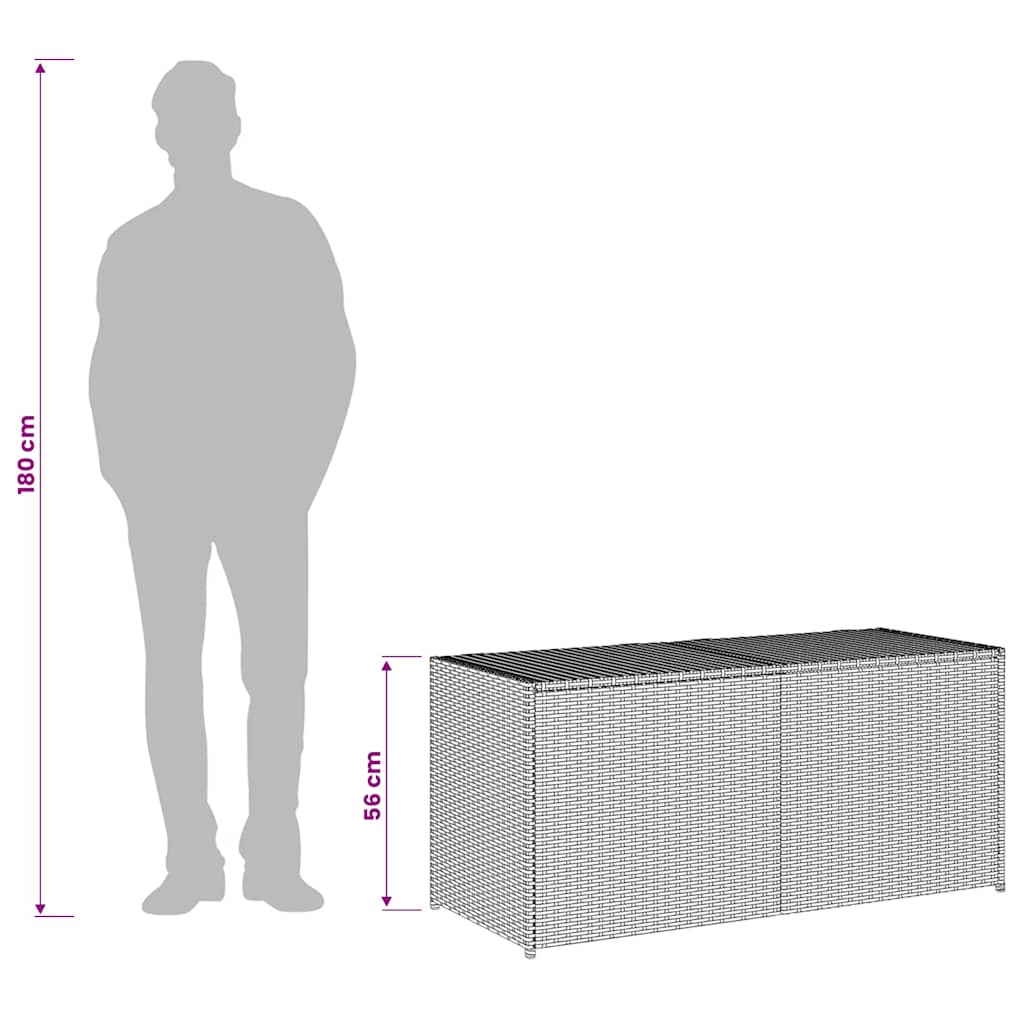 vidaXL Skrzynia ogrodowa, brązowa, 283L, polirattan