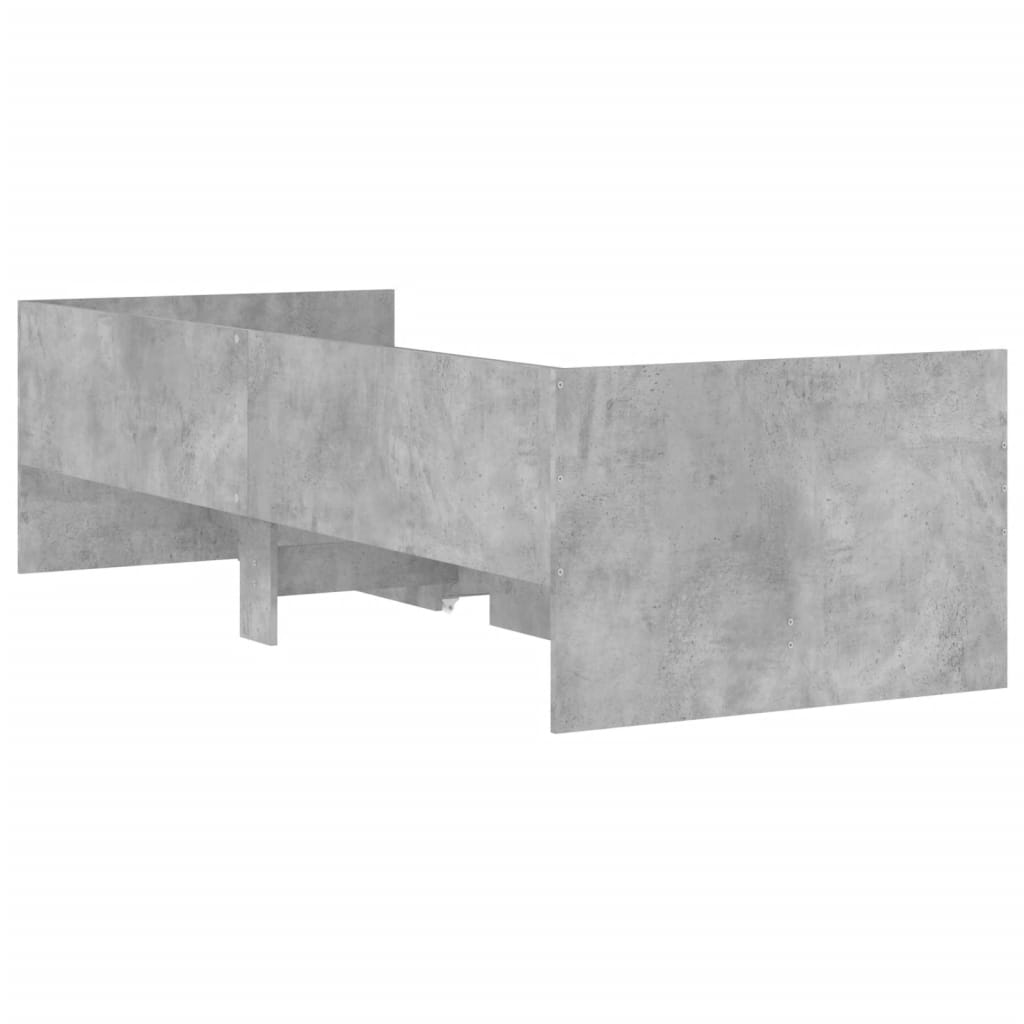 vidaXL Rama łóżka z szufladami, szarość betonu, 100x200 cm