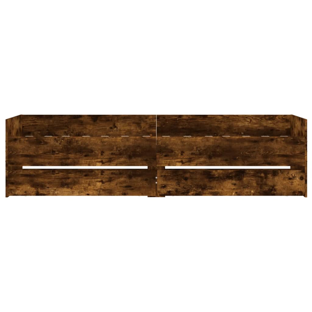 vidaXL Rama łóżka z szufladami, przydymiony dąb, 100x200 cm