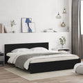 vidaXL Rama łóżka z wezgłowiem, czarna, 180x200 cm