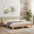 vidaXL Rama łóżka z wezgłowiem i LED, dąb sonoma, 180x200 cm