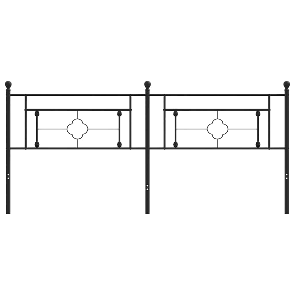 vidaXL Metalowe wymienne wezgłowie, czarne, 200 cm