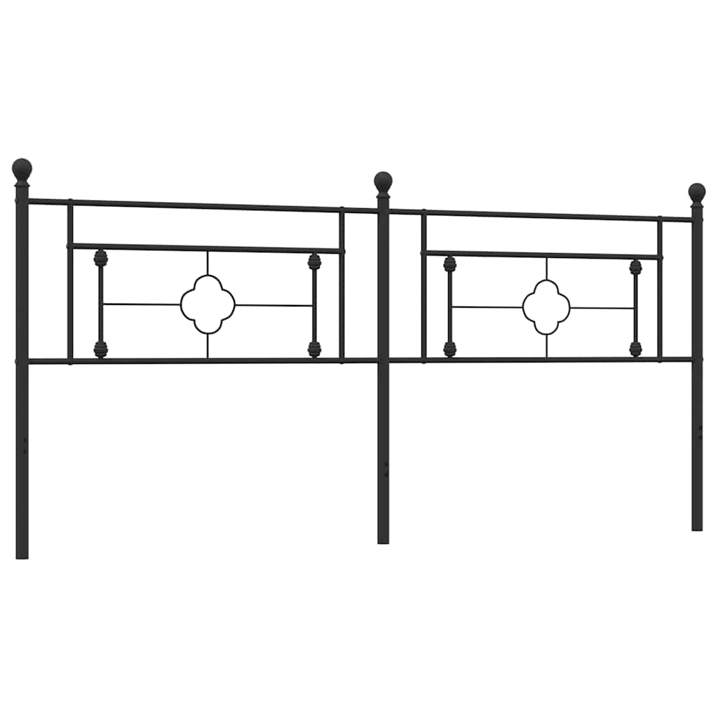 vidaXL Metalowe wymienne wezgłowie, czarne, 200 cm