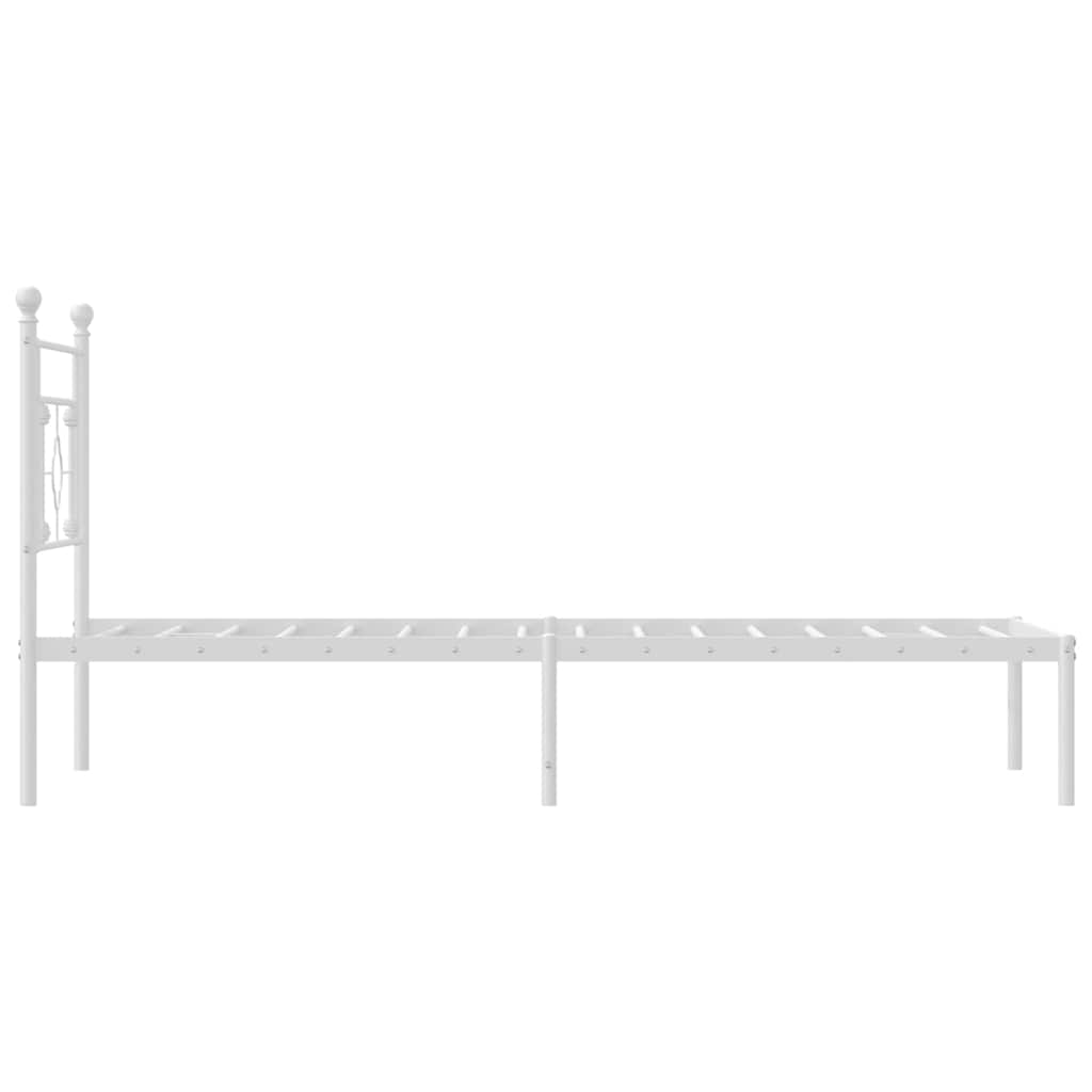 vidaXL Metalowa rama łóżka z wezgłowiem, biała, 100x200 cm