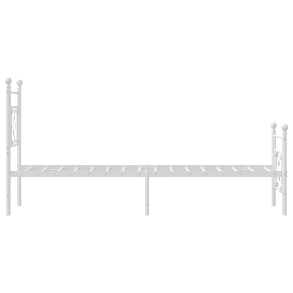 vidaXL Metalowa rama łóżka z wezgłowiem i zanóżkiem, biała, 80x200 cm