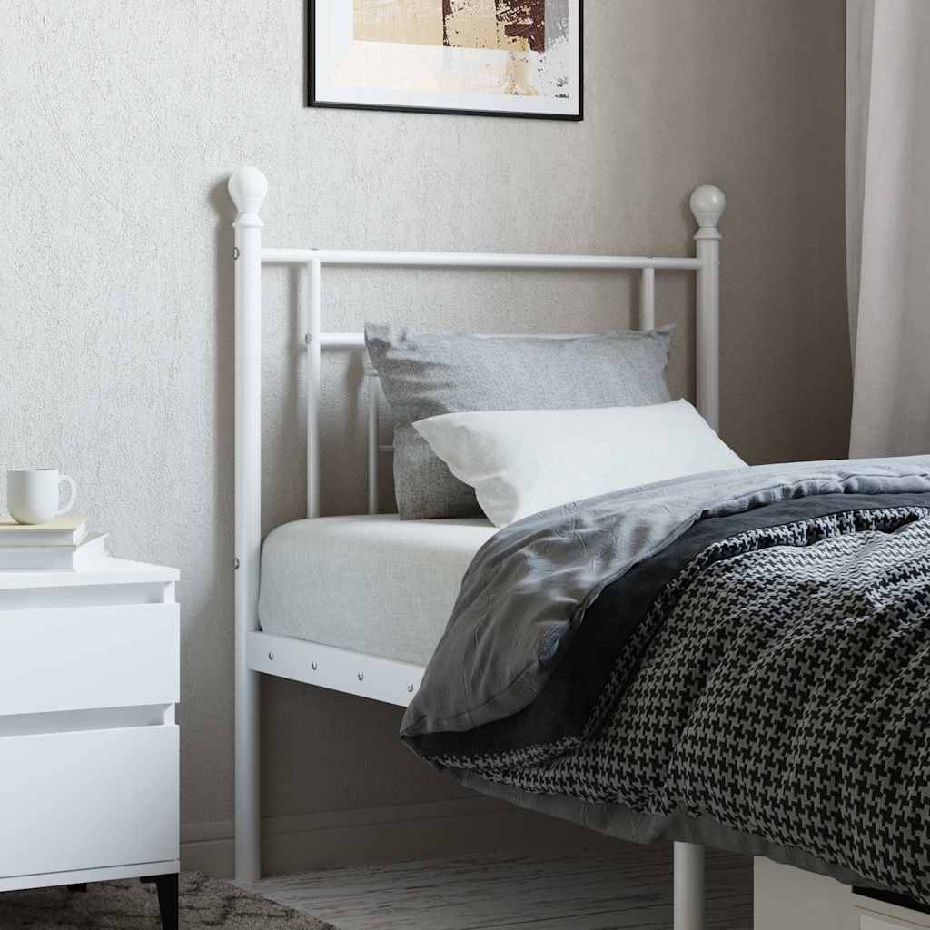 vidaXL Metalowe wymienne wezgłowie, białe, 75 cm