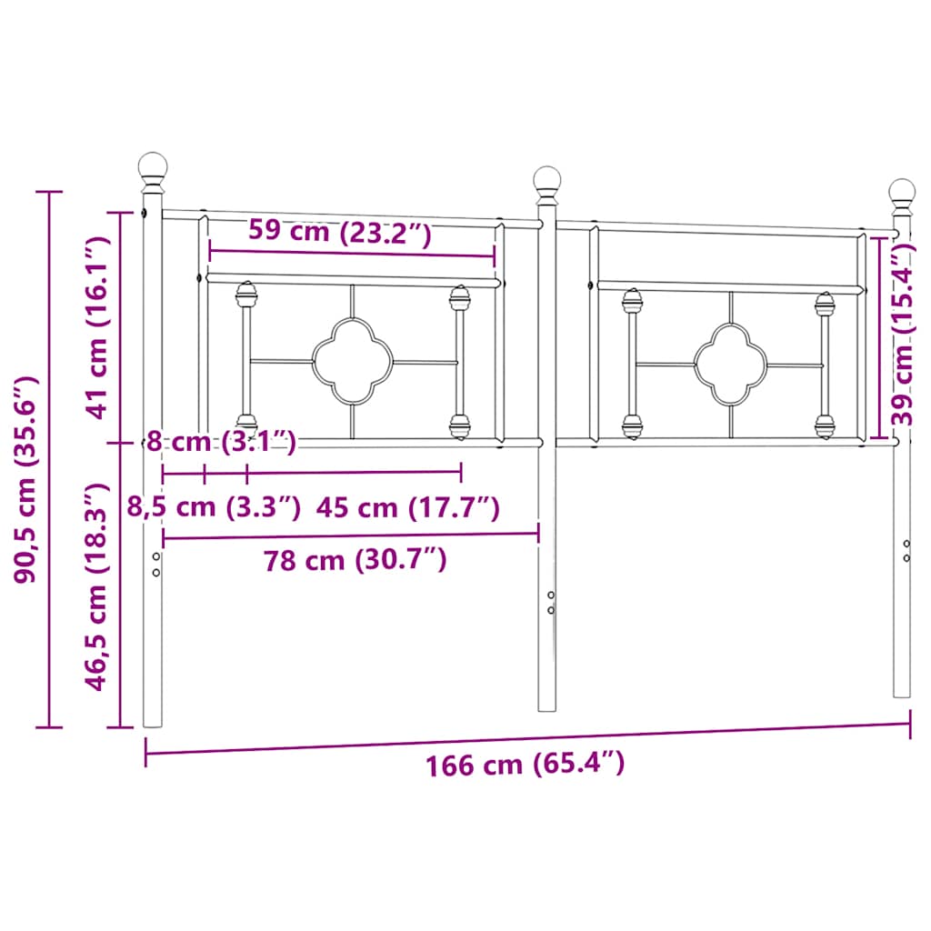 vidaXL Metalowe wymienne wezgłowie, białe, 160 cm