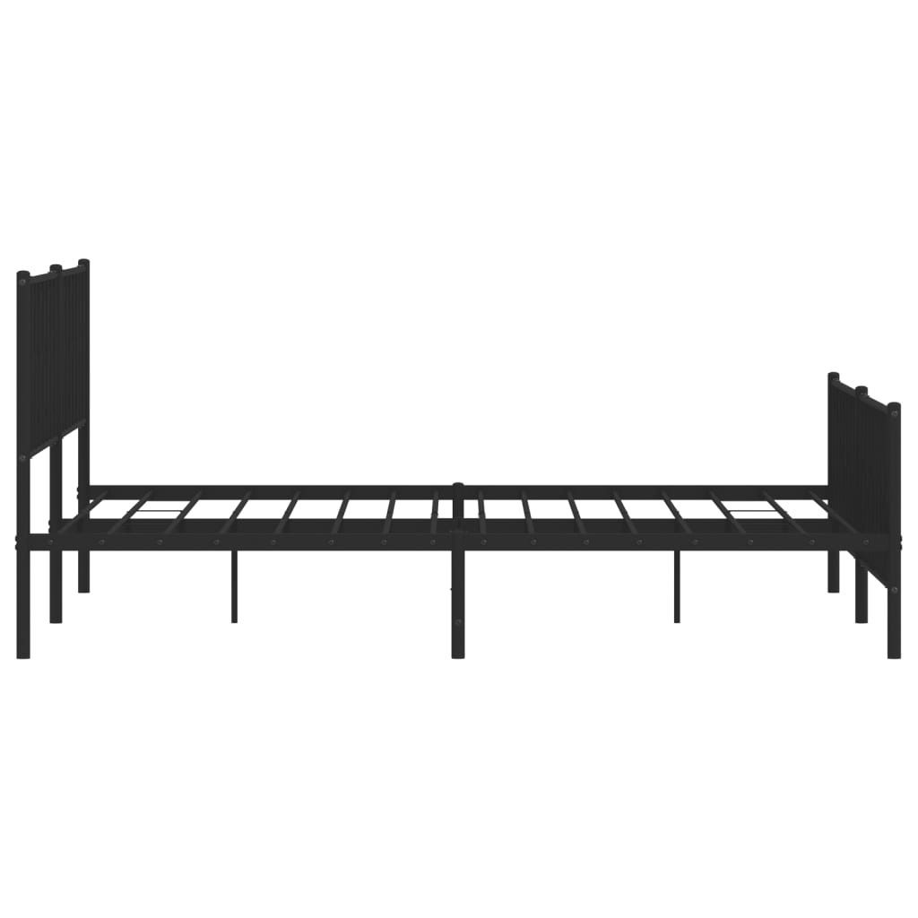 vidaXL Metalowa rama łóżka z wezgłowiem i zanóżkiem, czarna, 200x200cm