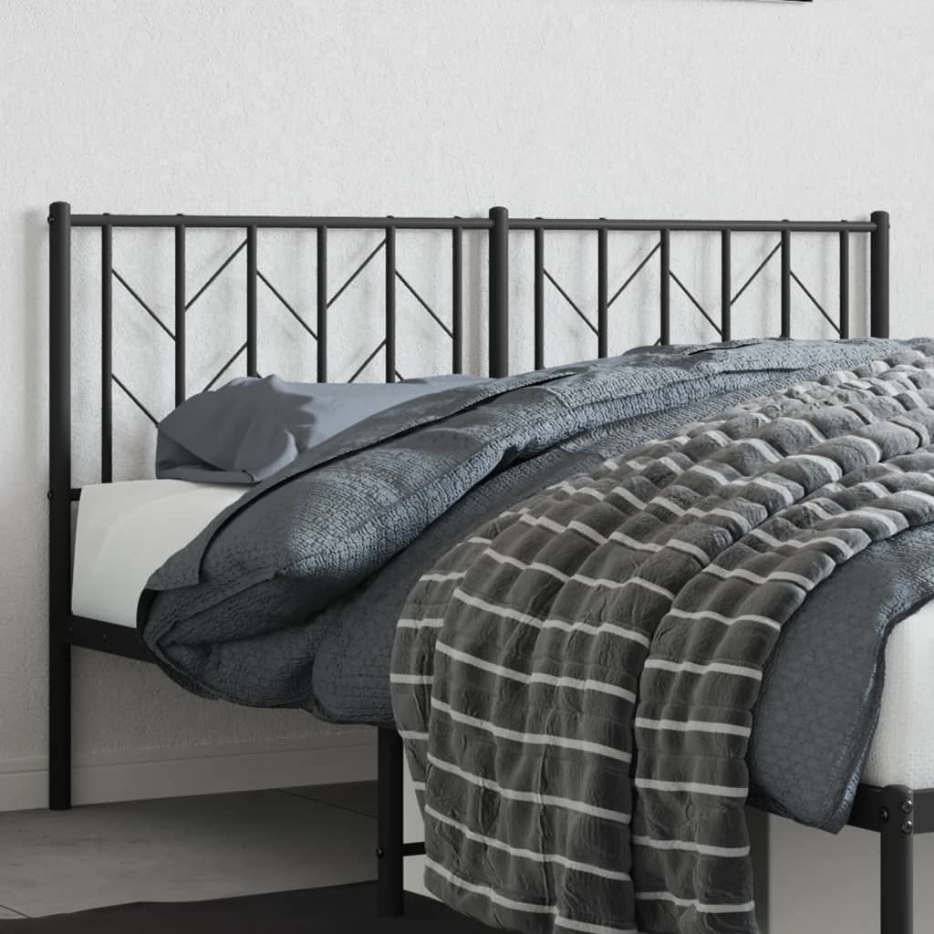 vidaXL Metalowe wymienne wezgłowie, czarne, 150 cm