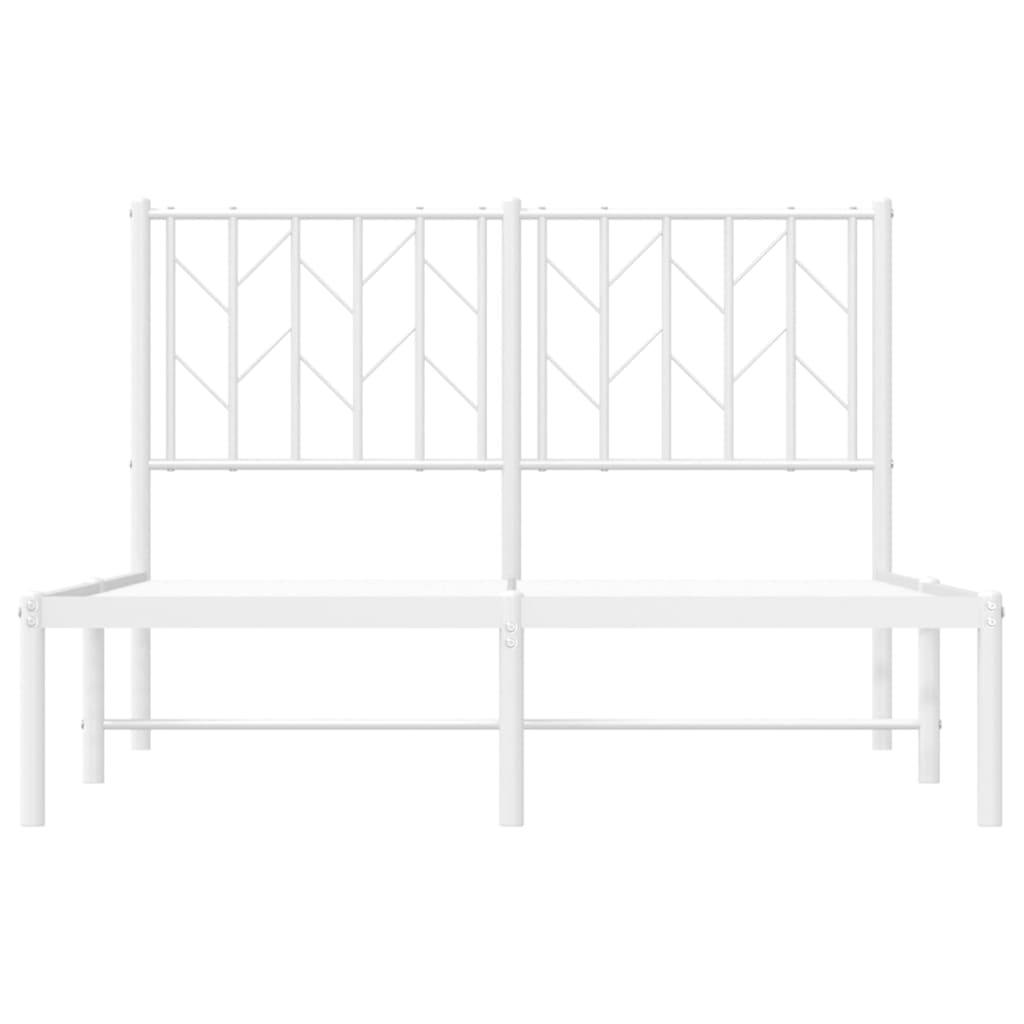 vidaXL Metalowa rama łóżka z wezgłowiem, biała, 120x190 cm