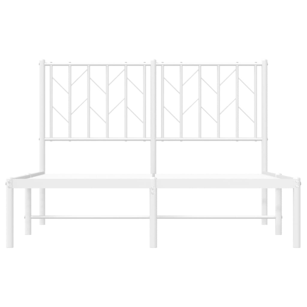 vidaXL Metalowa rama łóżka z wezgłowiem, biała, 120x200 cm