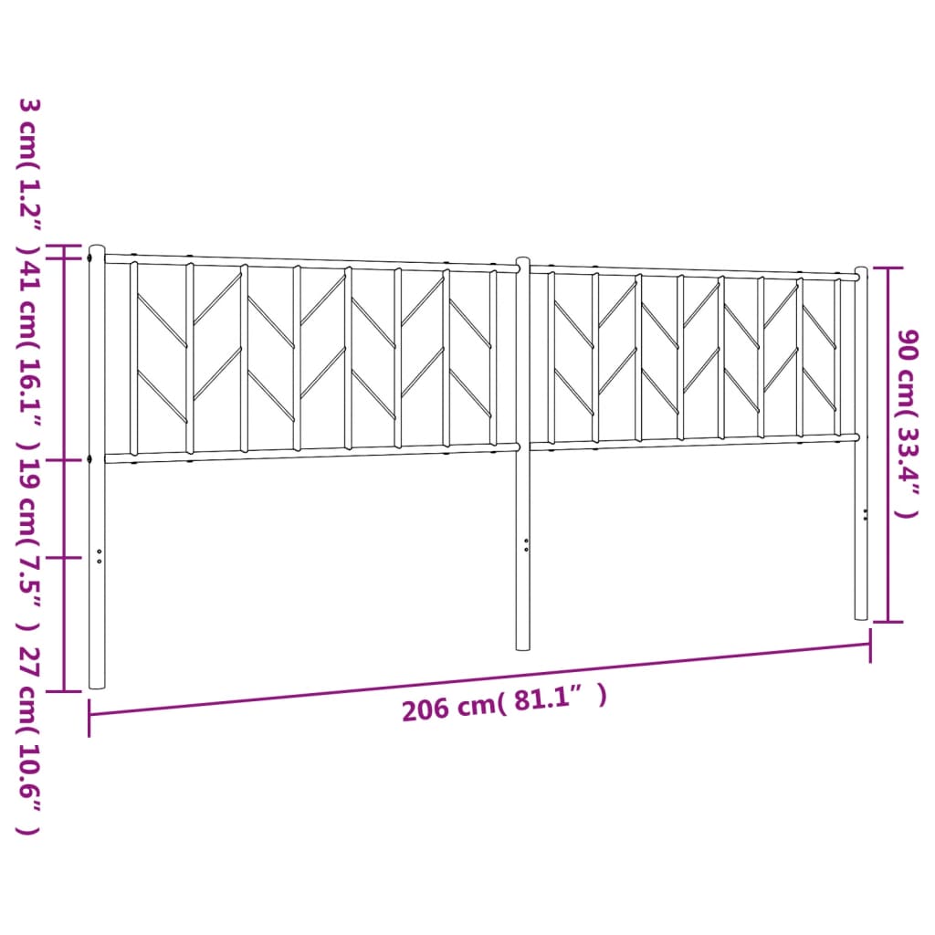 vidaXL Metalowe wymienne wezgłowie, białe, 200 cm