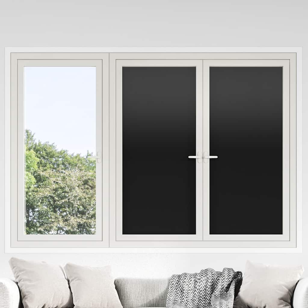 vidaXL Folie okienne, 3 szt., matowe, czarne, PVC