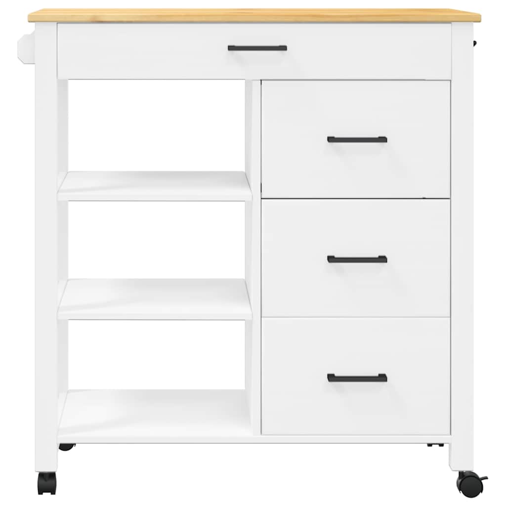 vidaXL Wózek kuchenny MONZA, 84x40x88,5 cm, lite drewno sosnowe