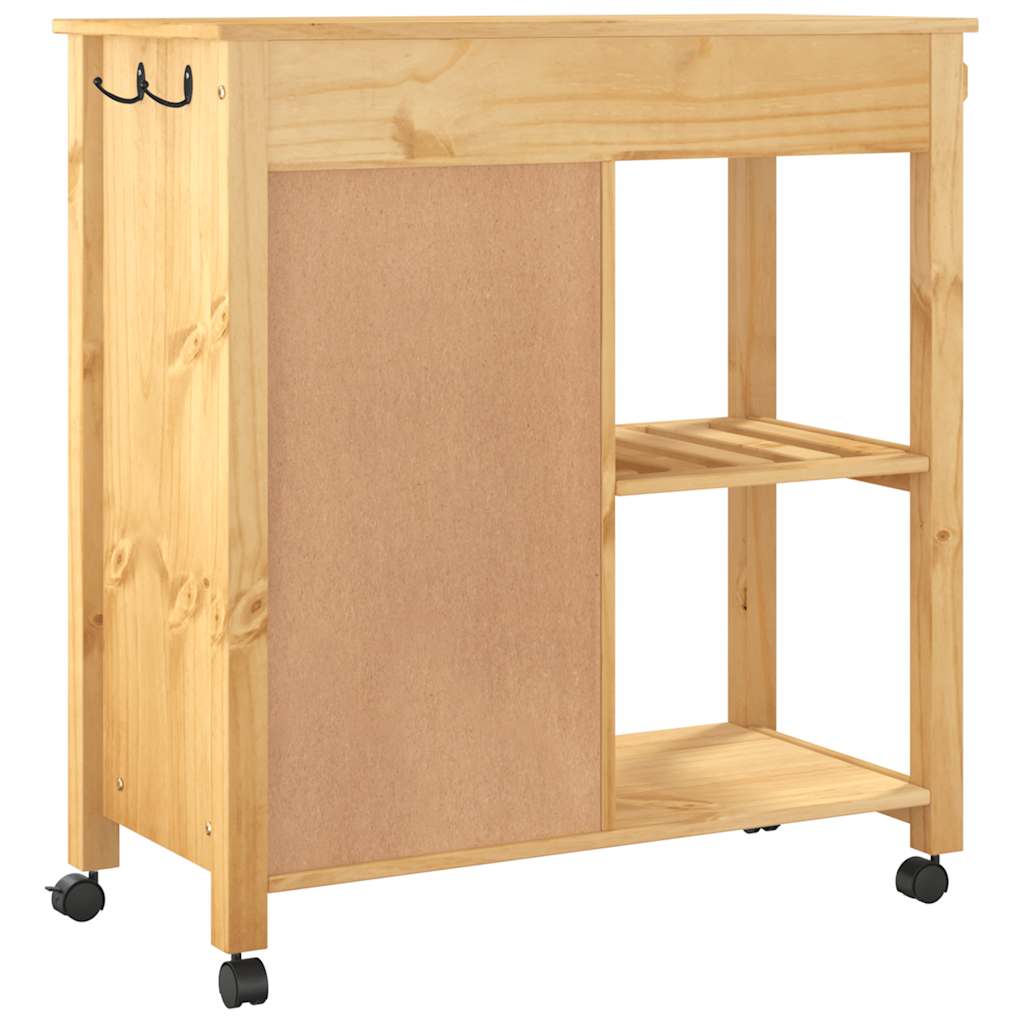vidaXL Wózek kuchenny MONZA, 84x40x88,5 cm, lite drewno sosnowe