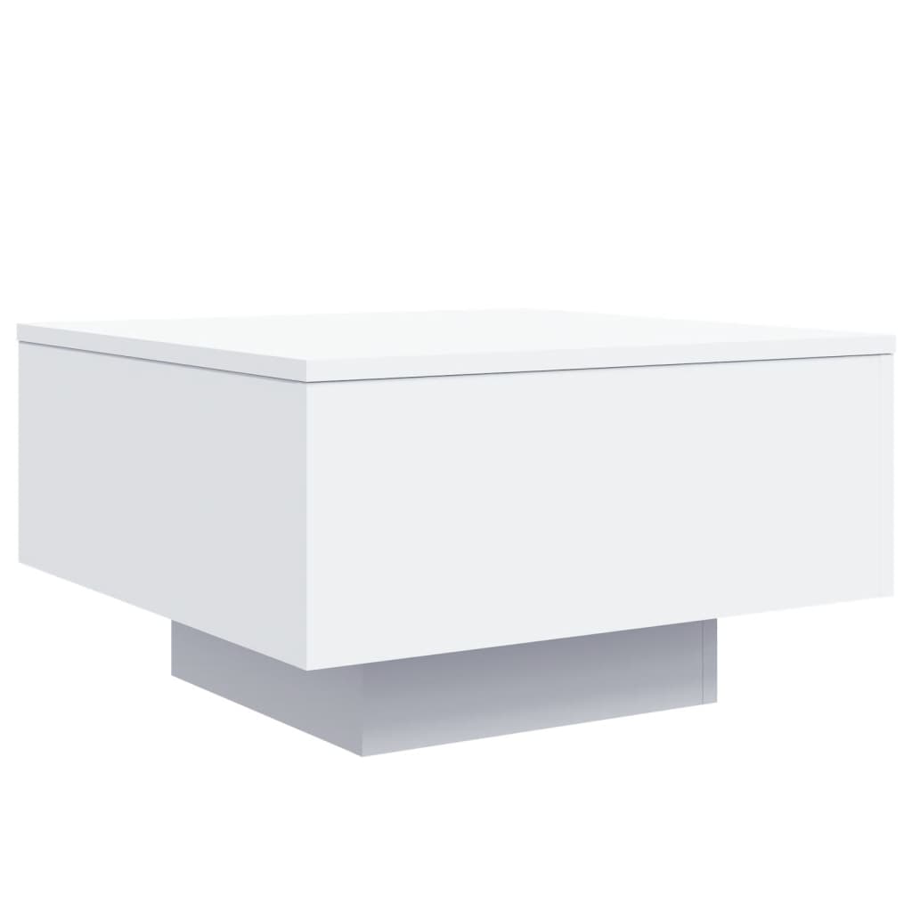 vidaXL Stolik kawowy z podświetleniem LED, biały, 55x55x31 cm