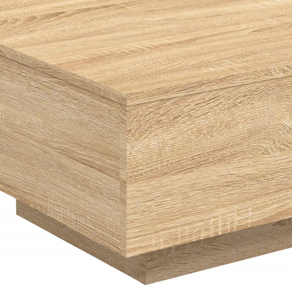 vidaXL Stolik kawowy z podświetleniem LED, dąb sonoma, 55x55x31 cm