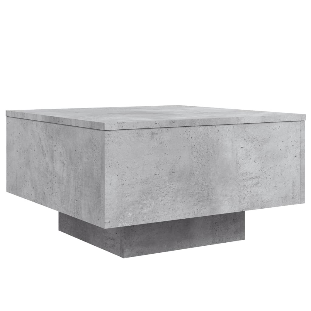 vidaXL Stolik kawowy z podświetleniem LED, szarość betonu, 55x55x31 cm
