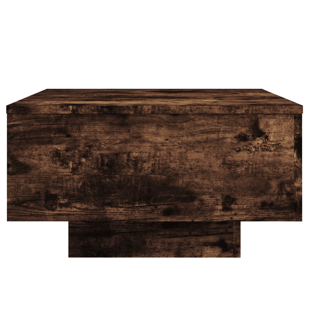 vidaXL Stolik kawowy z LED, przydymiony dąb, 55x55x31 cm