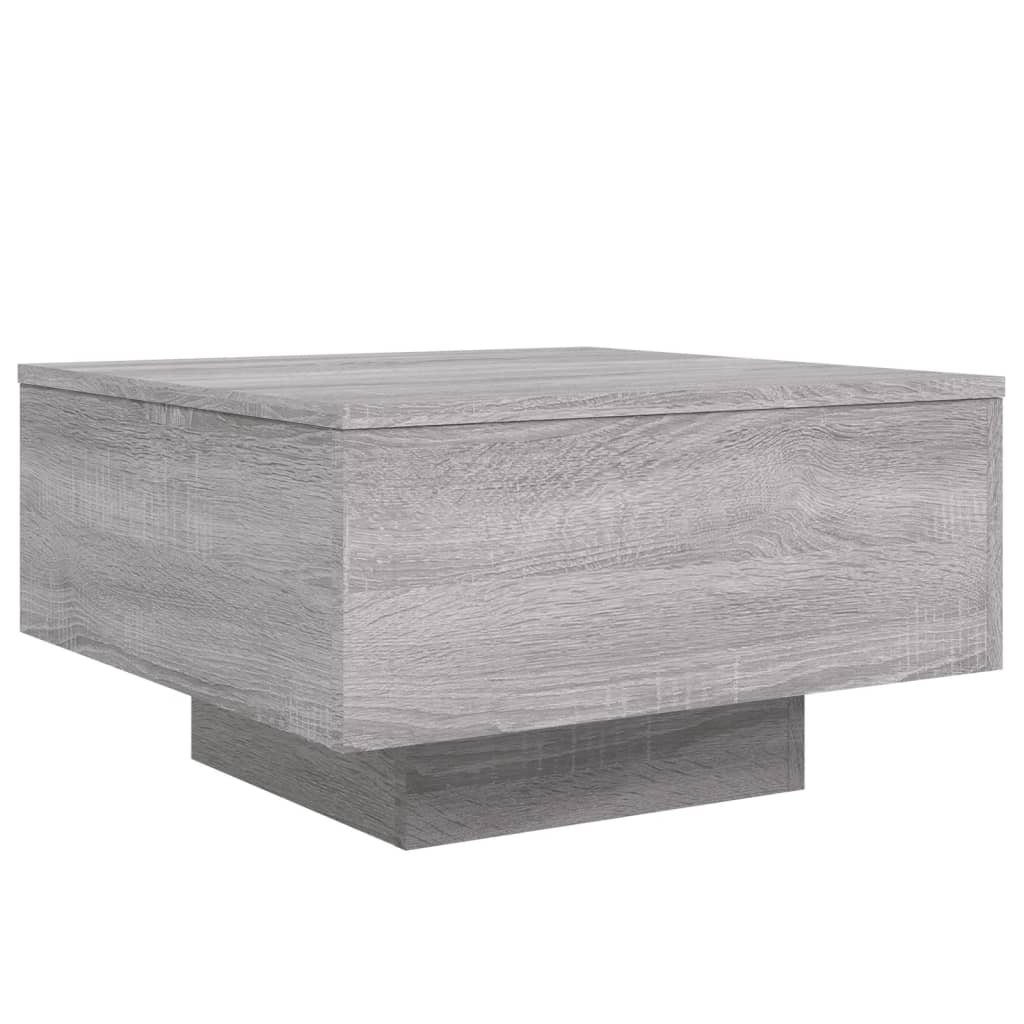 vidaXL Stolik kawowy z LED, szary dąb sonoma, 55x55x31 cm