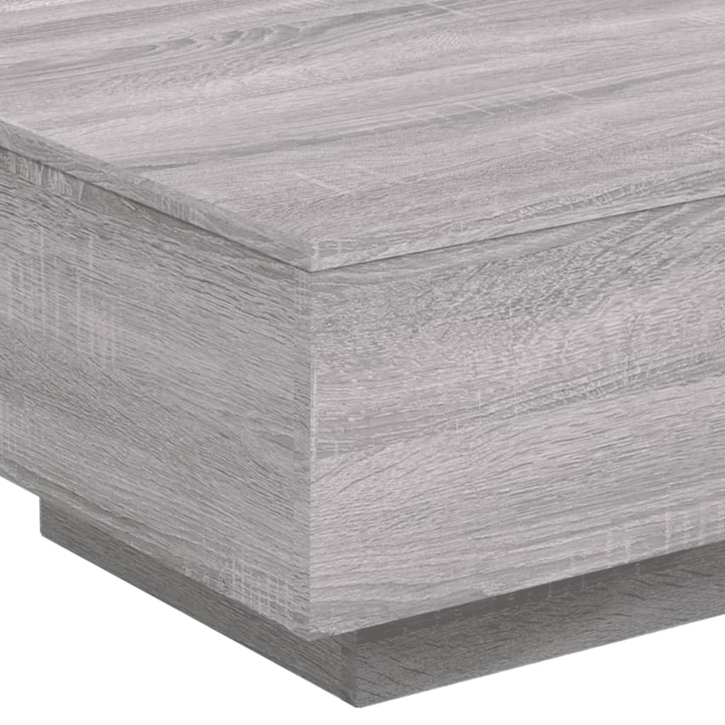 vidaXL Stolik kawowy z LED, szary dąb sonoma, 55x55x31 cm