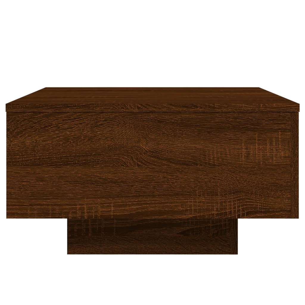 vidaXL Stolik kawowy z podświetleniem LED, brązowy dąb, 55x55x31 cm
