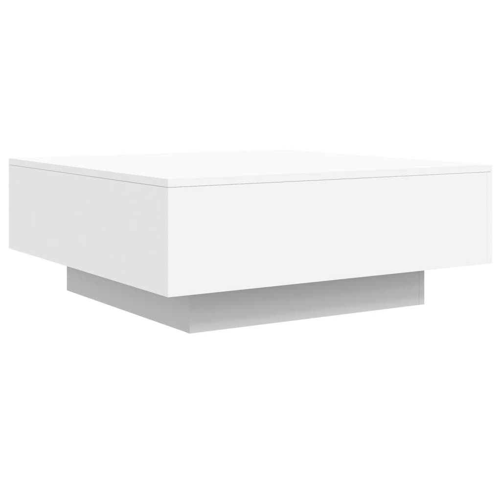 vidaXL Stolik kawowy z oświetleniem LED, biały, 80x80x31 cm