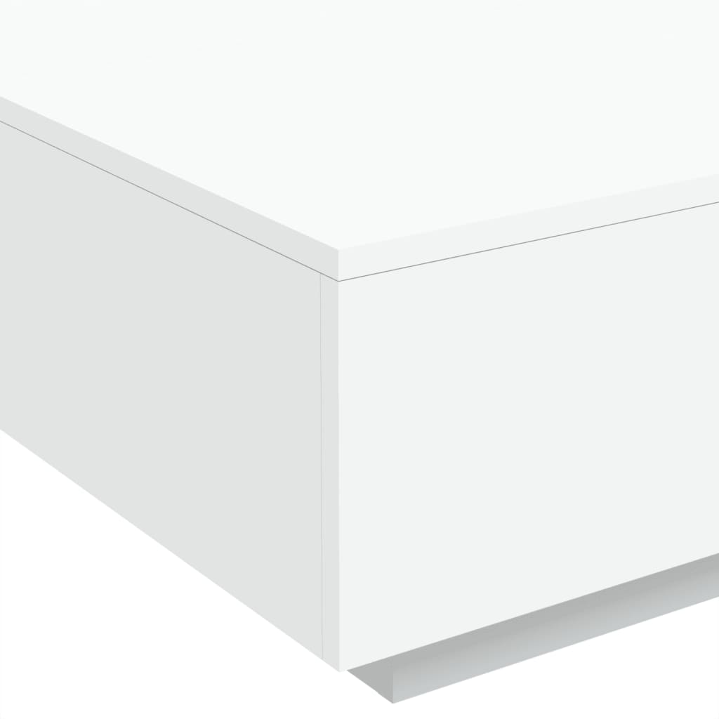 vidaXL Stolik kawowy z oświetleniem LED, biały, 80x80x31 cm