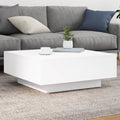 vidaXL Stolik kawowy z oświetleniem LED, biały, 80x80x31 cm