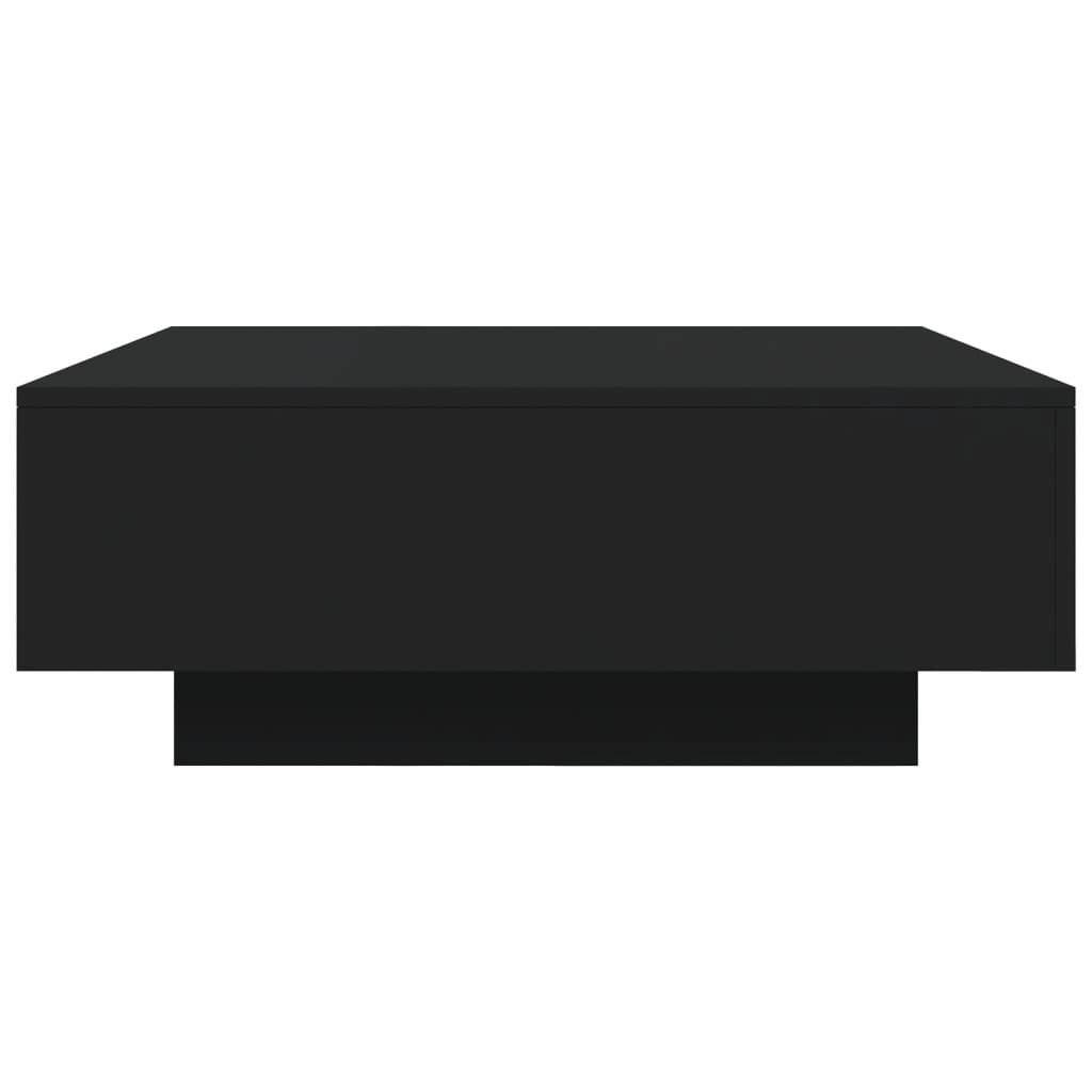 vidaXL Stolik kawowy z oświetleniem LED, czarny, 80x80x31 cm