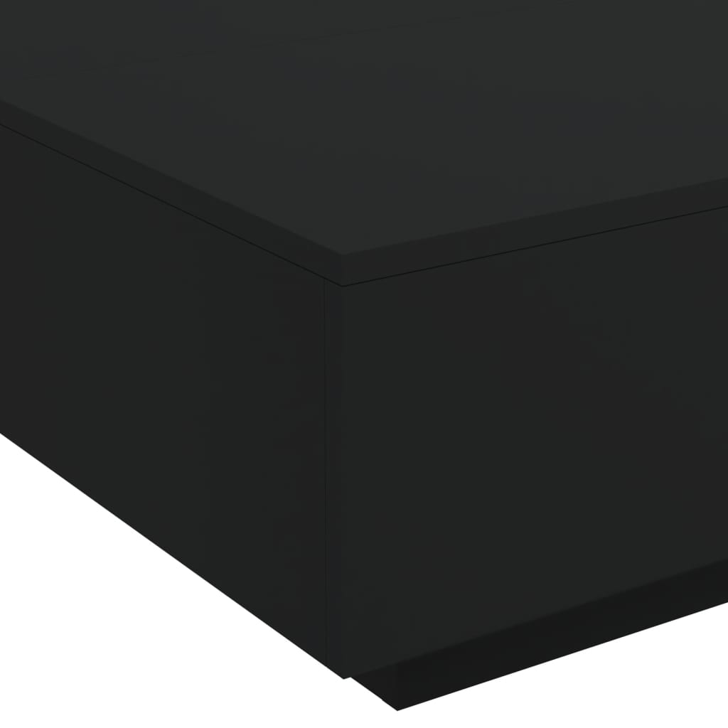vidaXL Stolik kawowy z oświetleniem LED, czarny, 80x80x31 cm