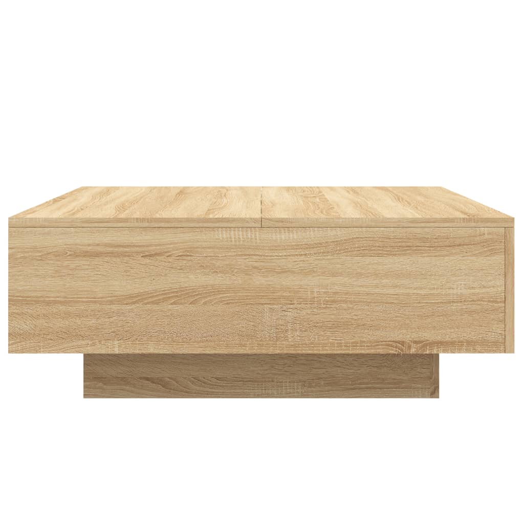 vidaXL Stolik kawowy z podświetleniem LED, dąb sonoma, 80x80x31 cm
