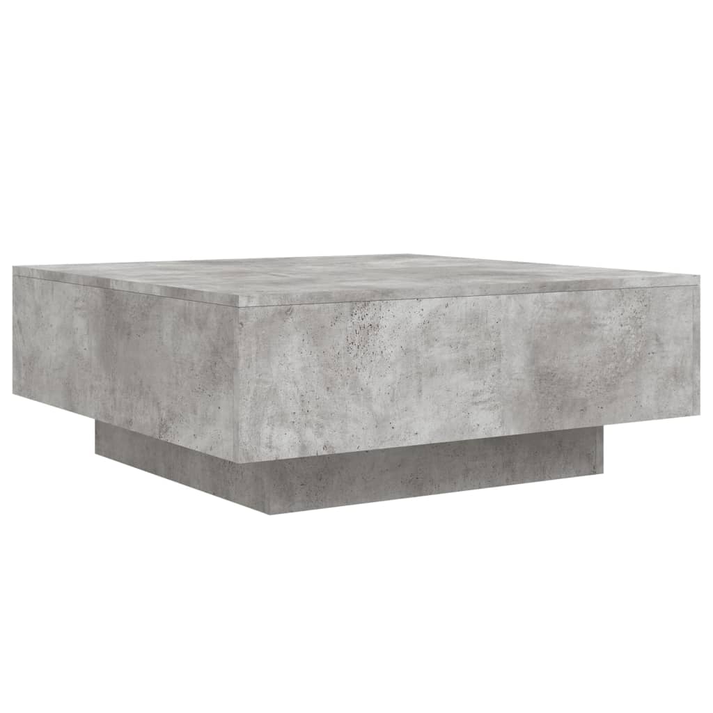 vidaXL Stolik kawowy z podświetleniem LED, szarość betonu, 80x80x31 cm