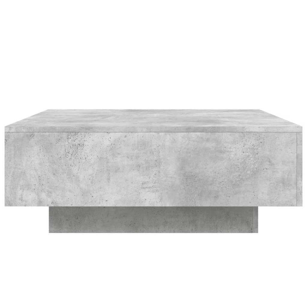 vidaXL Stolik kawowy z podświetleniem LED, szarość betonu, 80x80x31 cm